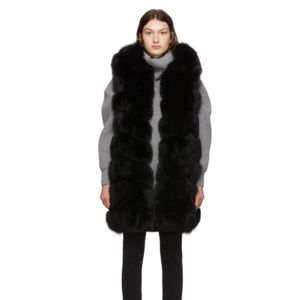 YVES Solomon Black fur vest new